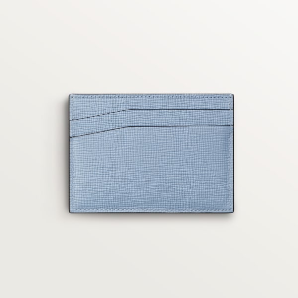カード ホルダー ロザンジュ  ディープブルー＆クラウドグレー グラデーションカーフスキン、パラジウム＆エナメルフィニッシュ