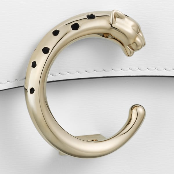 パンテール ドゥ カルティエ チェーンバッグ ミニ オプティックホワイト カーフスキン、ゴールドフィニッシュ