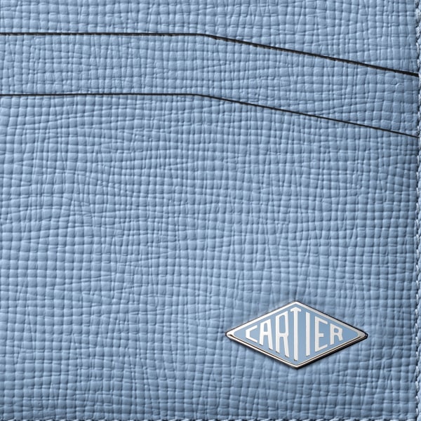 カード ホルダー 
ロザンジュ  スカイブルー グレインド カーフスキン、スカイブルー エナメル＆パラジウムフィニッシュ