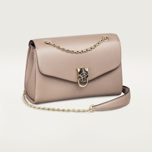 スモール バッグ パンテール グラフィック  クレイカラー グレインド カーフスキン、ゴールドフィニッシュ