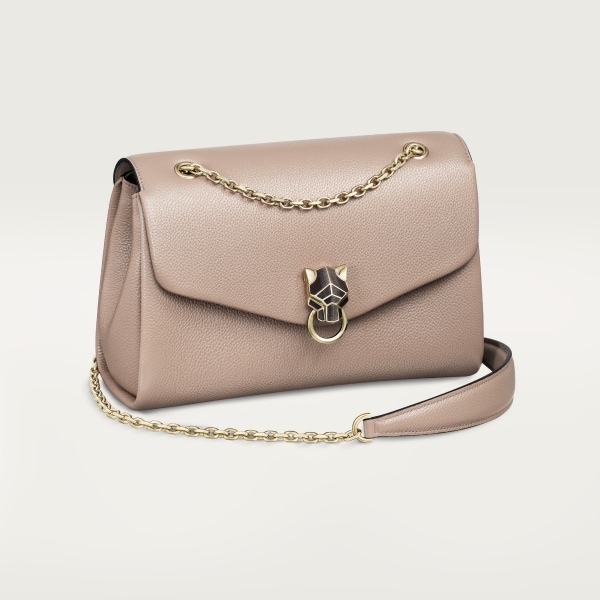 スモール バッグ パンテール グラフィック  クレイカラー グレインド カーフスキン、ゴールドフィニッシュ