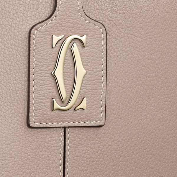 トートバッグ C ドゥ カルティエ  クレイカラー グレインド カーフスキン、ゴールドフィニッシュ