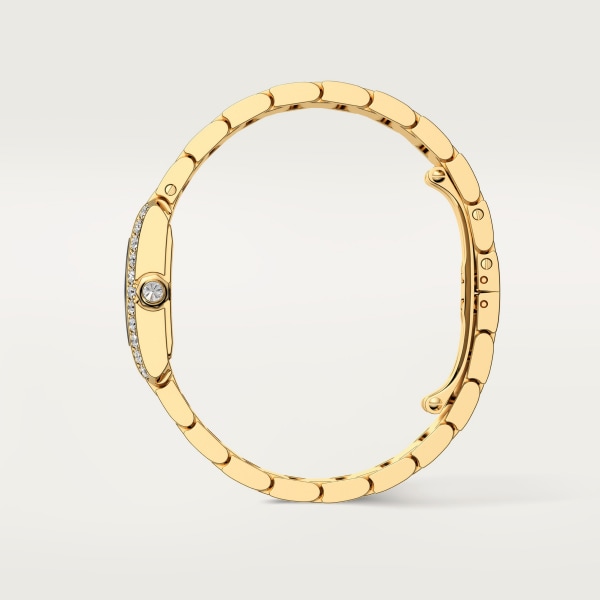 タンク フランセーズ ウォッチ スモールモデル、クォーツムーブメント、イエローゴールド、ダイヤモンド