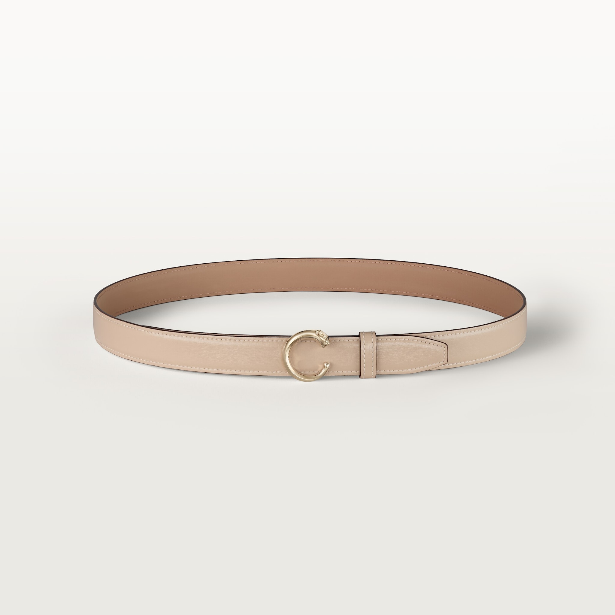 パンテール ベルト コードベージュ カーフスキン、ゴールドフィニッシュ バックル