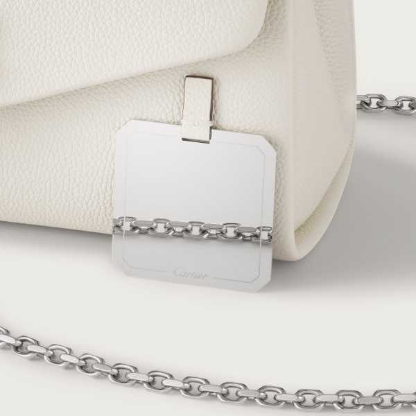 スモール バッグ パンテール グラフィック  ソルトホワイト グレインド カーフスキン、ゴールドフィニッシュ