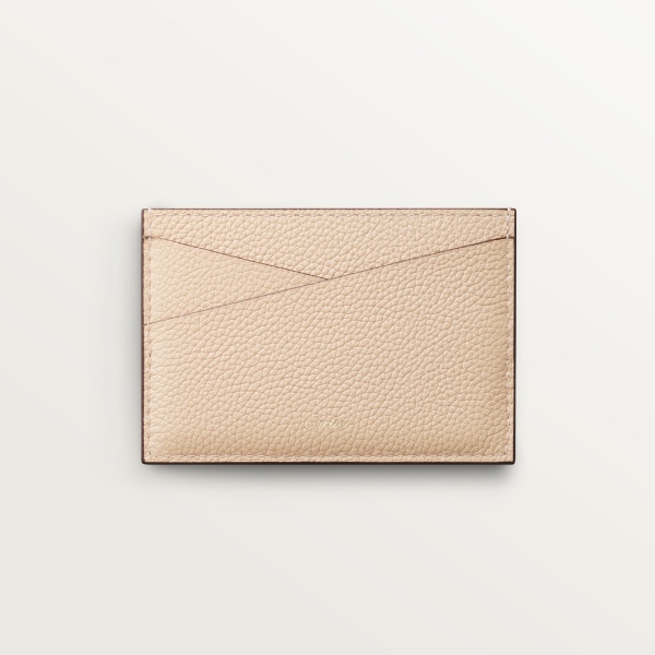 パンテール ドゥ カルティエ シンプル カードホルダー ライトベージュ グレインカーフスキン、ゴールドフィニッシュ