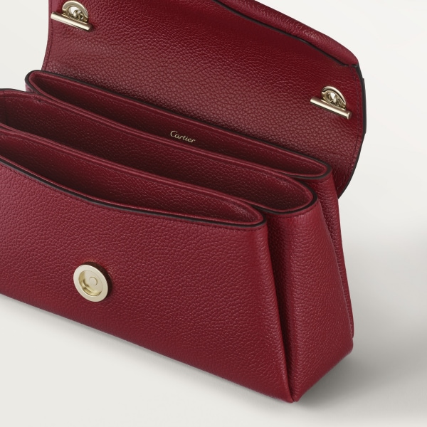 バッグ パンテール グラフィック  ボルドーカラー グレインド カーフスキン、ゴールドフィニッシュ