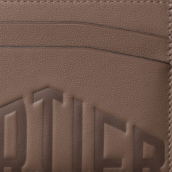 ロザンジュ カードホルダー  エンボス加工 ペッパーグレー スムースカーフレザー