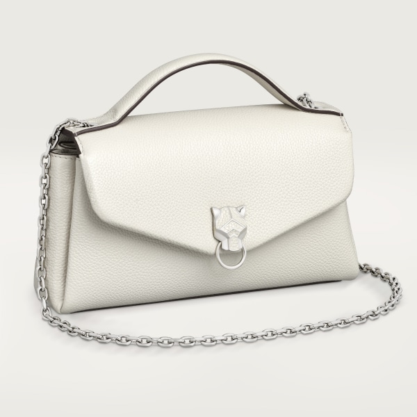 ナノ バッグ パンテール グラフィック  ソルトホワイト グレインド カーフスキン、パラジウムフィニッシュ