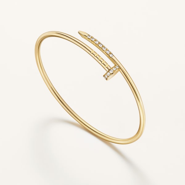 ジュスト アン クル ブレスレット、スモールモデル、リバースセッティング ダイヤモンド イエローゴールド、ダイヤモンド