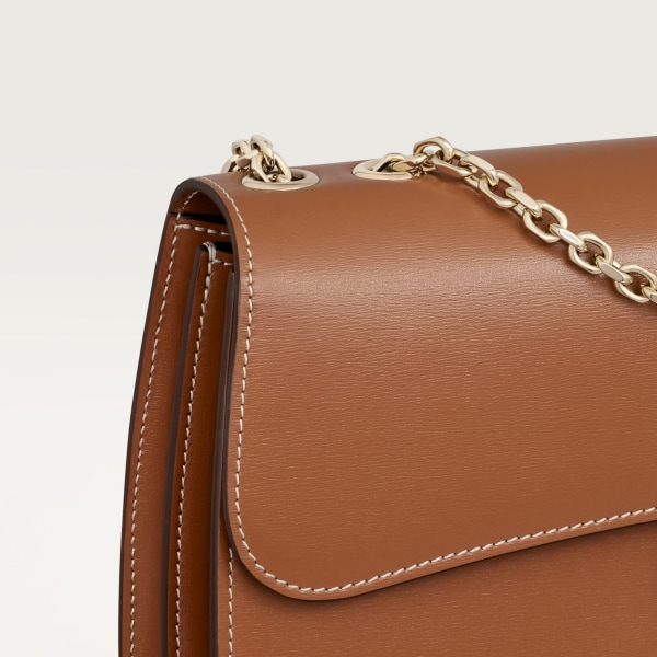 スモール バッグ パンテール C  キャラメル カーフスキン、ゴールドフィニッシュ