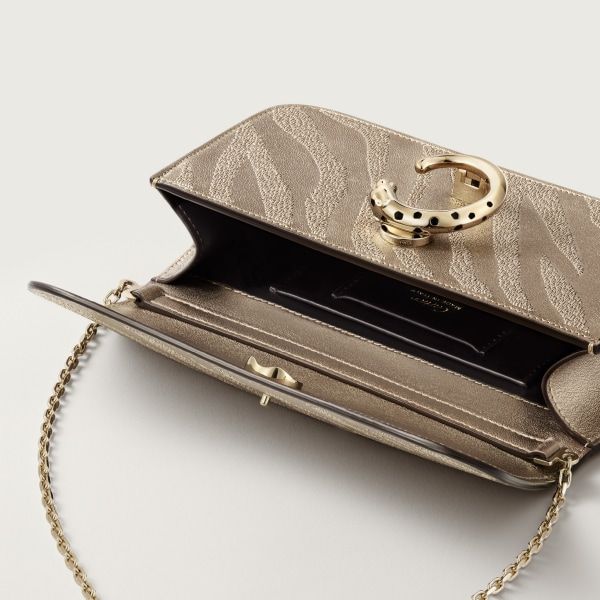 バッグ パンテール  パンテール エンブロイダリー、メタリック ゴールド ラムスキン、ゴールドフィニッシュ