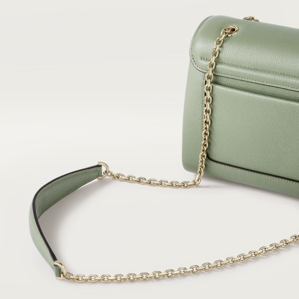 スモール バッグ パンテール  セージグリーン グレインド カーフスキン、ゴールドフィニッシュ