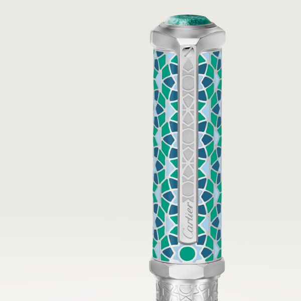 中東・アフリカ限定 サントス デュモン ドゥ カルティエ ペン 中東限定、ポリッシュメタル、ラッカー、アベンチュリン、パラジウムフィニッシュ