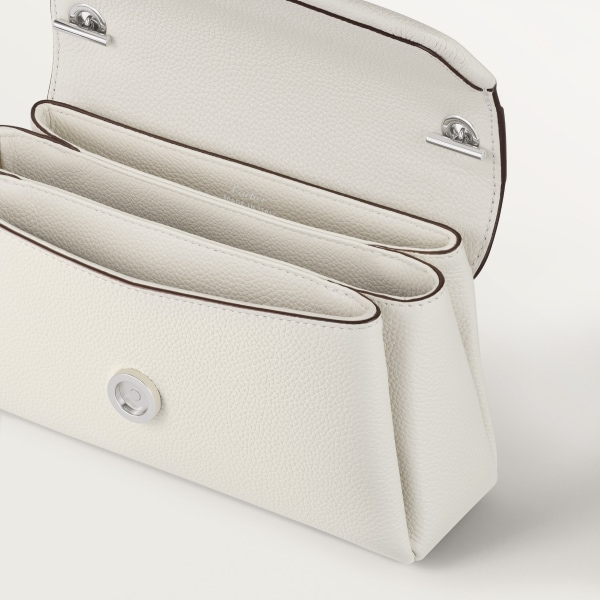 ナノ バッグ パンテール グラフィック  ソルトホワイト グレインド カーフスキン、パラジウムフィニッシュ