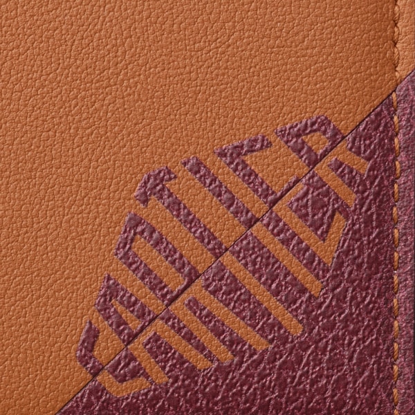 カード ホルダー ロザンジュ シャドウ  キャラメル＆ボルドーカラー カーフスキン