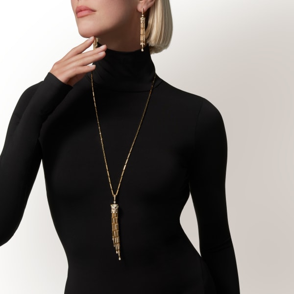 パンテール ドゥ カルティエ ネックレス イエローゴールド、オニキス、エメラルド、ダイヤモンド