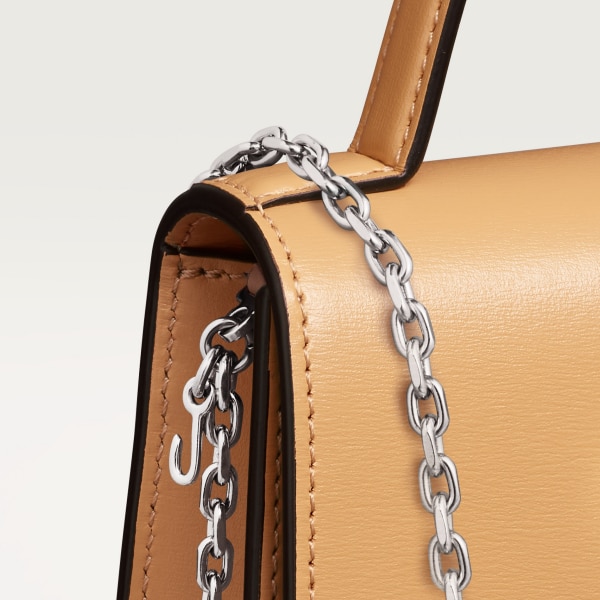 パンテール ドゥ カルティエ チェーンバッグ マイクロ キャメルベージュ カーフスキン、パラジウムフィニッシュ