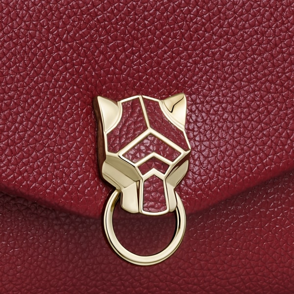 バッグ パンテール グラフィック  ボルドーカラー グレインド カーフスキン、ゴールドフィニッシュ