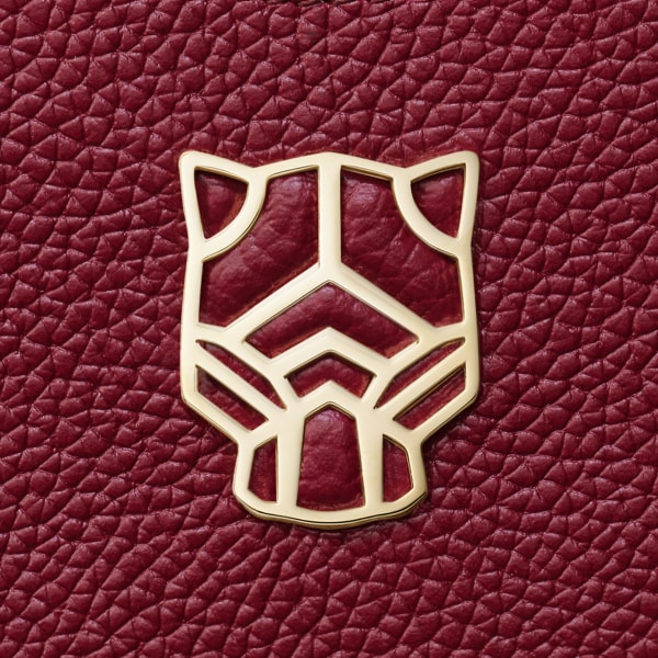 ウォレット パンテール グラフィック  ボルドーカラー グレイン カーフスキン、ゴールドフィニッシュ