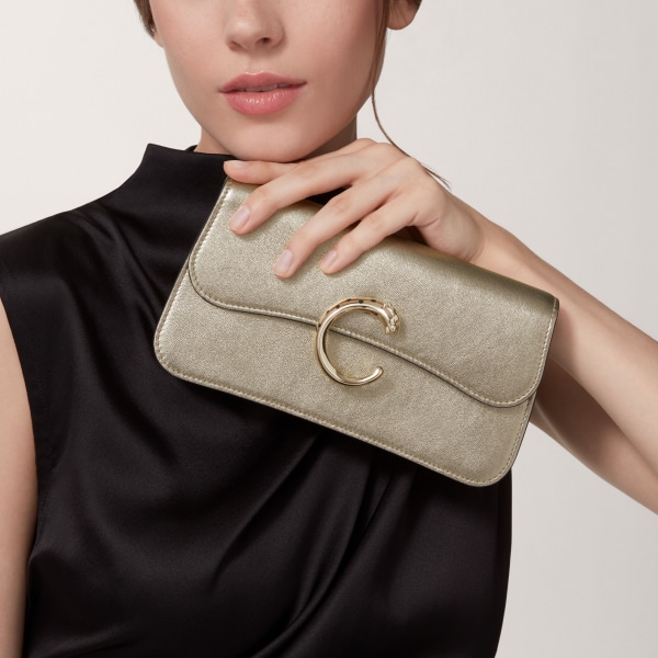 ミニ バッグ パンテール C  ゴールドメタリック カーフスキン、ゴールドフィニッシュ