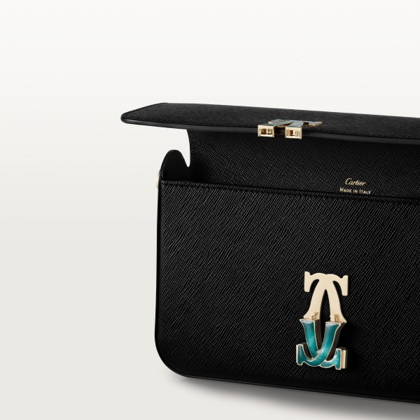 C ドゥ カルティエ チェーンバッグ ミニ  ブラック カーフスキン、ゴールド フィニッシュ