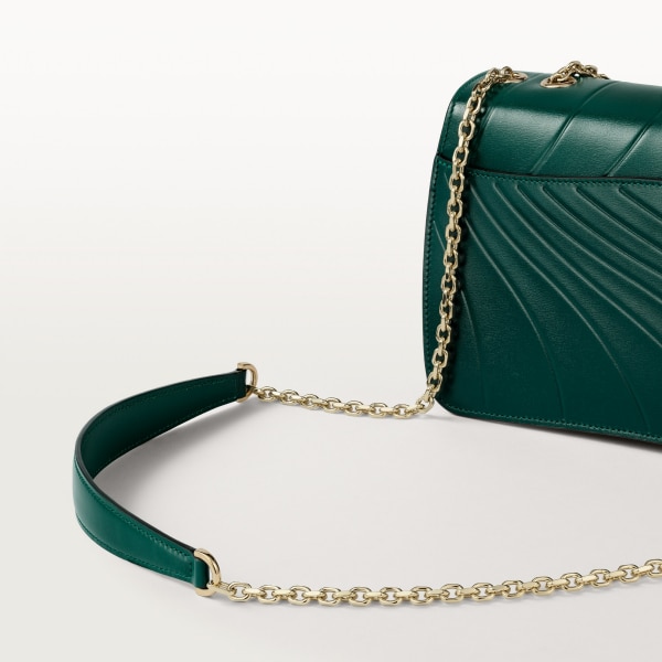 パンテール ドゥ カルティエ チェーンバッグ スモール エメラルドグリーン カーフスキン、カルティエ シグネチャーモチーフのエンボス加工、ゴールドフィニッシュ