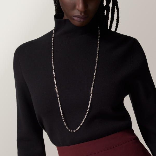 サントス ドゥ カルティエ ロングネックレス、チェーン、スモールモデル ホワイトゴールド (ロジウム加工なし)