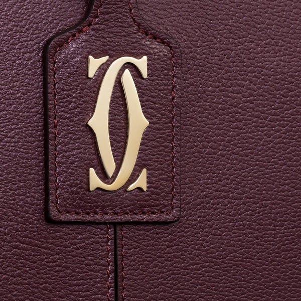 トートバッグ C ドゥ カルティエ  プラム グレイン カーフスキン、ゴールドフィニッシュ