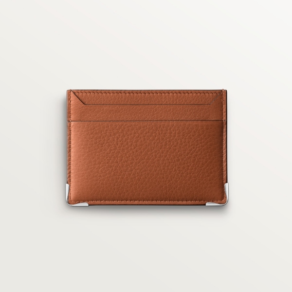 マスト ドゥ カルティエ ダブル カードホルダー  XLロゴ、クバーノ スムース＆グレイン カーフスキン、パラジウムフィニッシュ