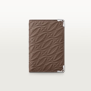 カード ホルダー マスト  デボス加工 ペッパーグレー カーフレザー、ゴドロンモチーフ、エンボス加工 パラジウムフィニッシュ 