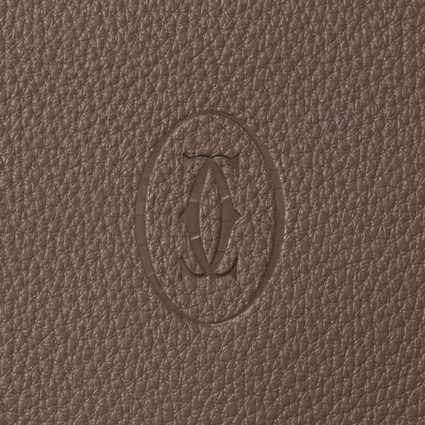 ブリーフケース マスト  ペッパーグレー カーフスキン、パラジウムフィニッシュ