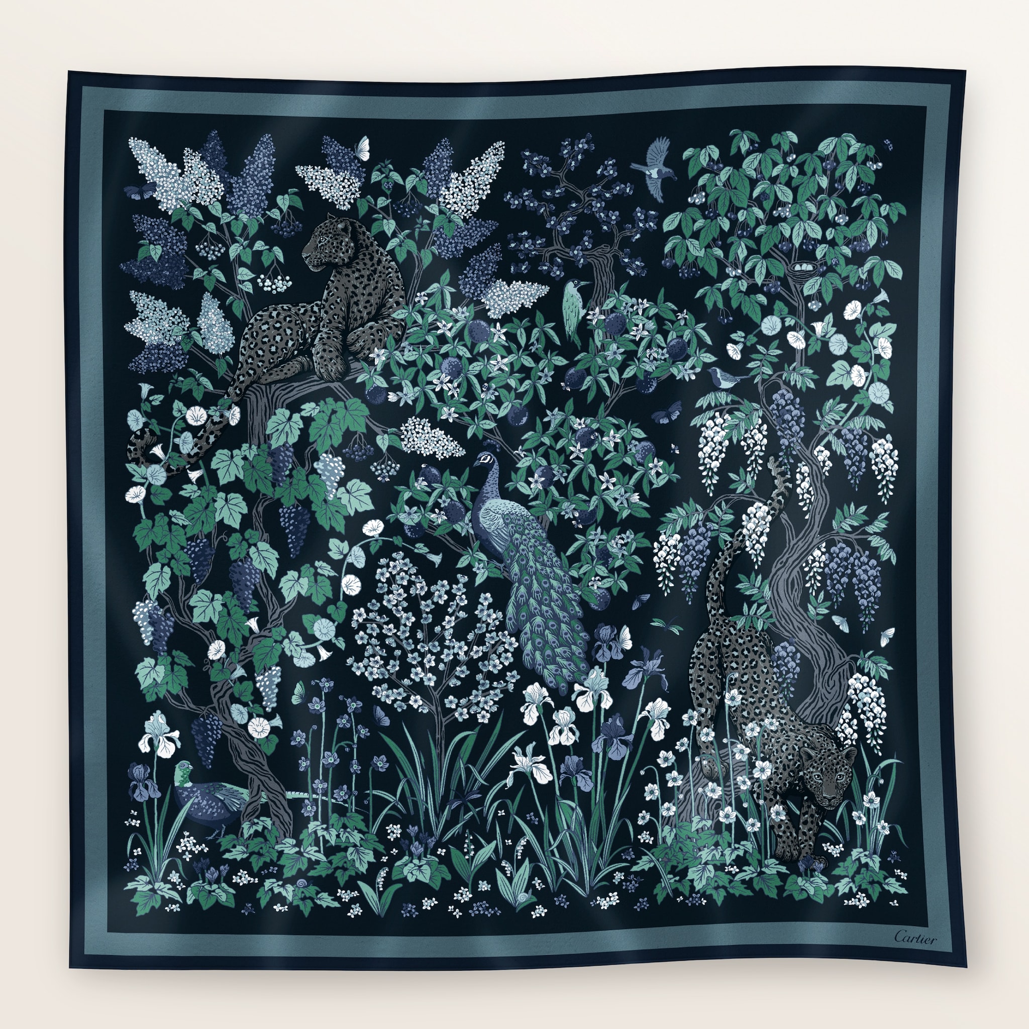 ブルーミング パンテール スカーフ 90コスモスカラー シルクツイル