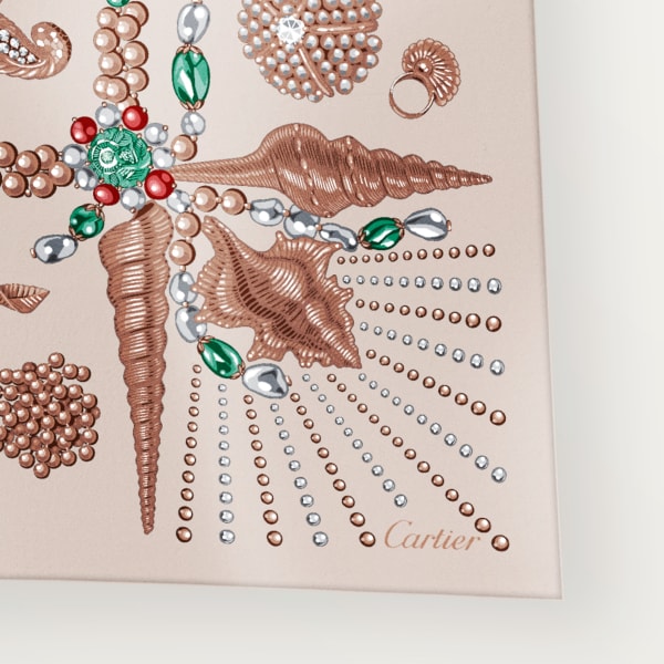 プレシャス ダイビング スクエア スカーフ 90 コードベージュ シルクツイル