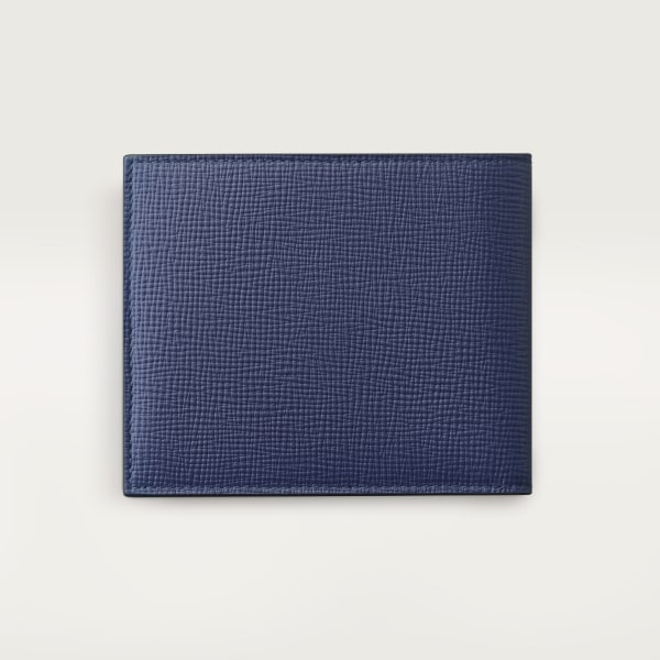 ウォレット ロザンジュ  ネイビーブルー グレイン カーフスキン、パラジウムフィニッシュ、エナメル