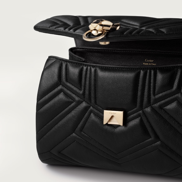 パンテール ドゥ カルティエ チェーンバッグ スモール  ブラックキルティング カーフスキン、ゴールドフィニッシュ