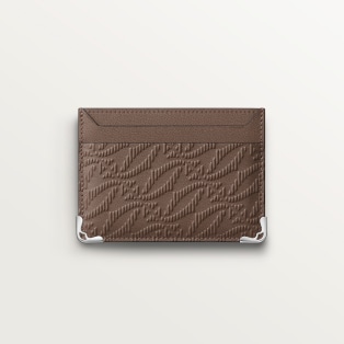 カード ホルダー マスト  デボス加工 ペッパーグレー カーフレザー、ゴドロンモチーフ、エンボス加工 パラジウムフィニッシュ 