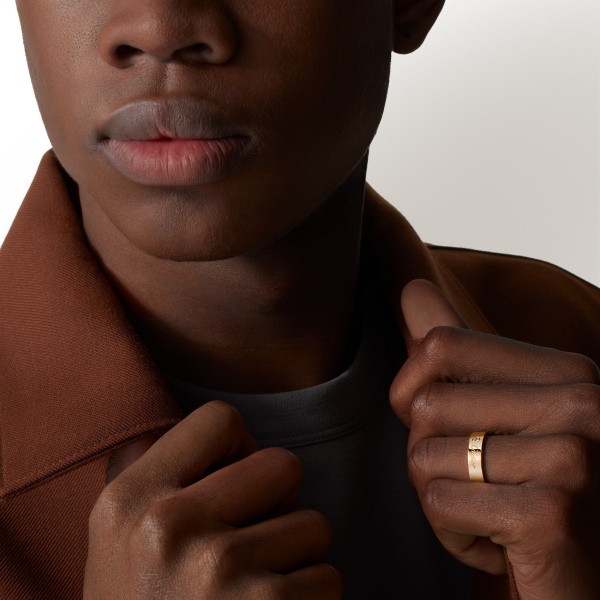 C ドゥ カルティエ ウェディングリング、幅5mm、ダイヤモンド1石 ピンクゴールド、ダイヤモンド