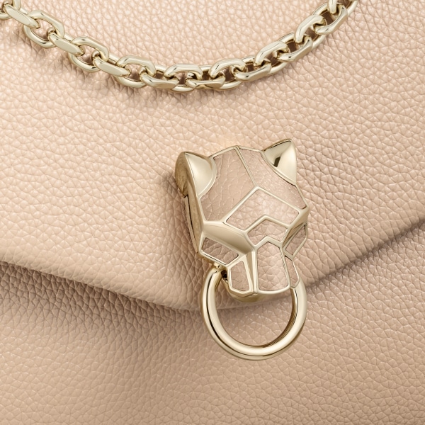 パンテール ドゥ カルティエ チェーンバッグ ミニ ライトベージュ カーフスキン、ゴールドフィニッシュ