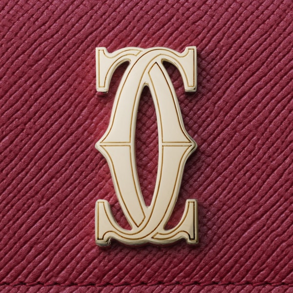 【日本限定】 キーケース C ドゥ カルティエ  チェリーレッド テクスチャー カーフスキン、ゴールドフィニッシュ