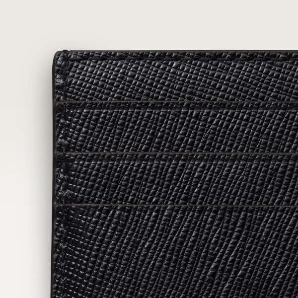 C ドゥ カルティエ シンプル カードホルダー ブラック テクスチャー カーフスキン、ゴールド フィニッシュ、グラデーション グリーンエナメル