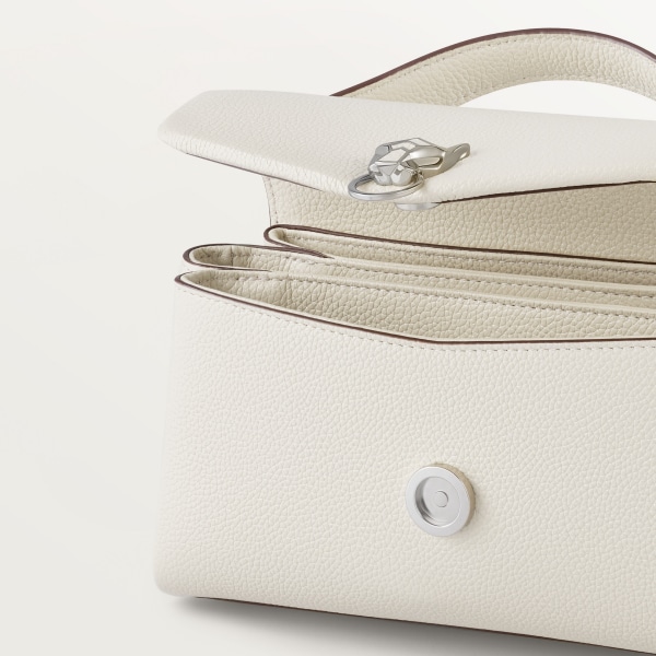 ナノ バッグ パンテール グラフィック  ソルトホワイト グレインド カーフスキン、パラジウムフィニッシュ