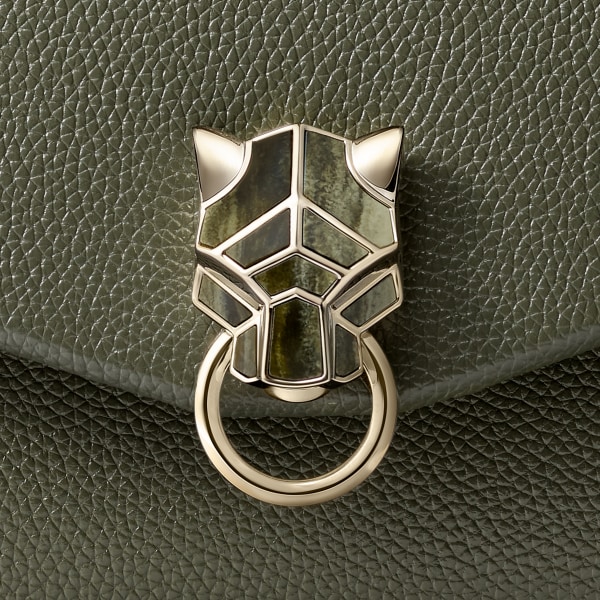 バッグ パンテール  グリーンティー カーフスキン、ゴールドフィニッシュ 