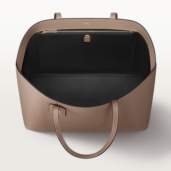 トートバッグ C ドゥ カルティエ  クレイカラー グレインド カーフスキン、ゴールドフィニッシュ