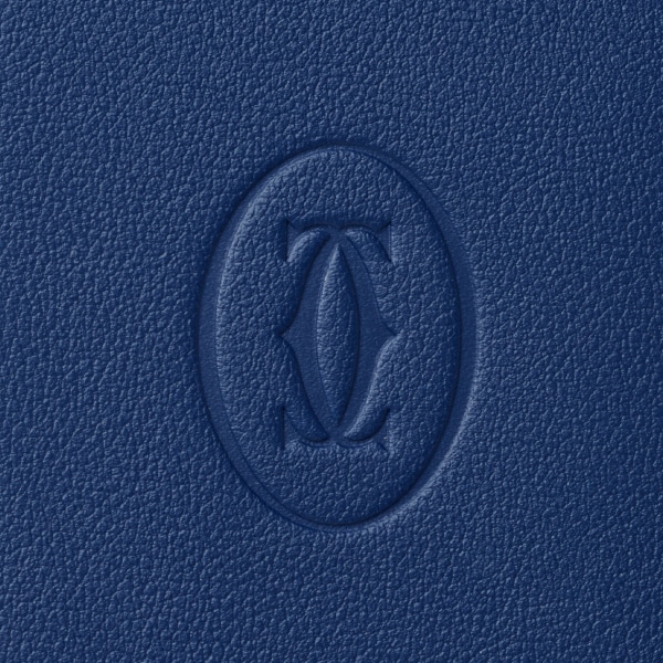 カード ホルダー マスト  ディープブルー カーフスキン、ゴールドフィニッシュ