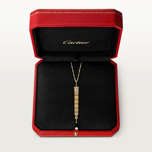 パンテール ドゥ カルティエ ネックレス イエローゴールド、オニキス、エメラルド、ダイヤモンド