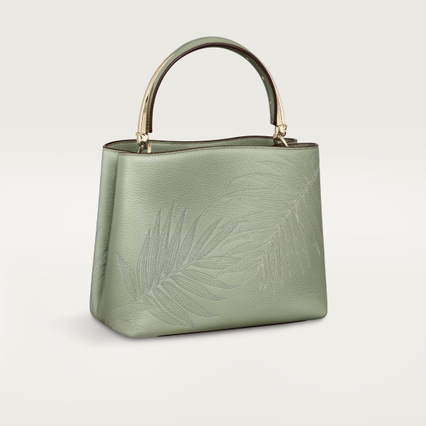 スモール バッグ 
パンテール ドゥーブル  セージグリーン カーフスキン、ジャングル エンブロイダリー、ゴールドフィニッシュ