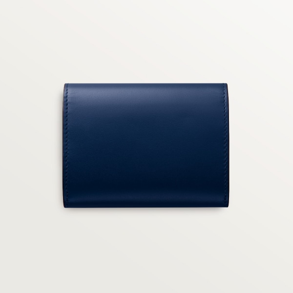  C ドゥ カルティエ ミニ ウォレット ミッドナイトブルー カーフスキン、ゴールド フィニッシュ