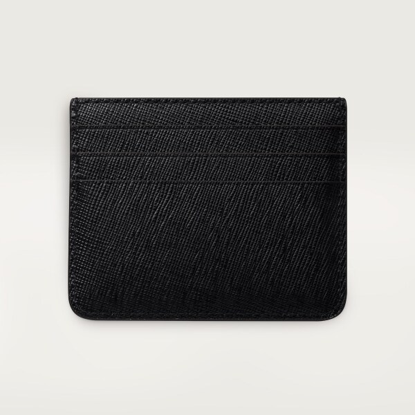 C ドゥ カルティエ シンプル カードホルダー ブラック テクスチャー カーフスキン、ゴールド フィニッシュ、グラデーション グリーンエナメル