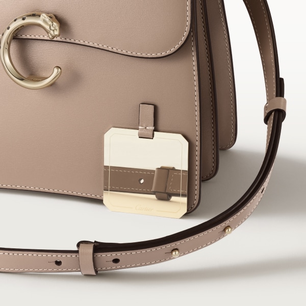 スモール バッグ パンテール C  クレイカラー カーフスキン、ゴールドフィニッシュ